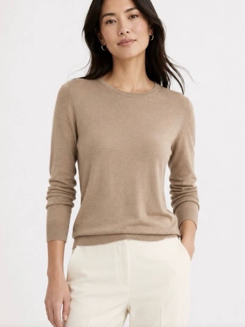 Banana Republic Silk Cashmere Sweater Women S Brown Lightweight Minimalist Luxe